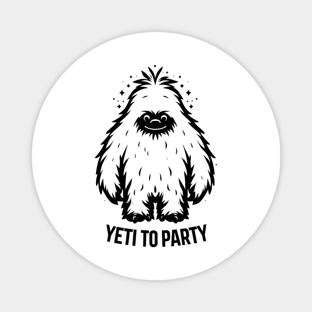 Yeti To Party Magnet by Frank Ring